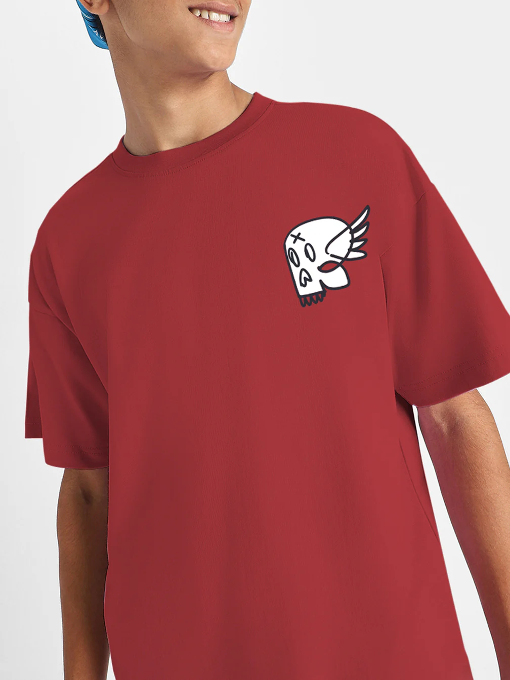 Urban King Red Oversized Graphic Printed Boys T-shirt - Image 5