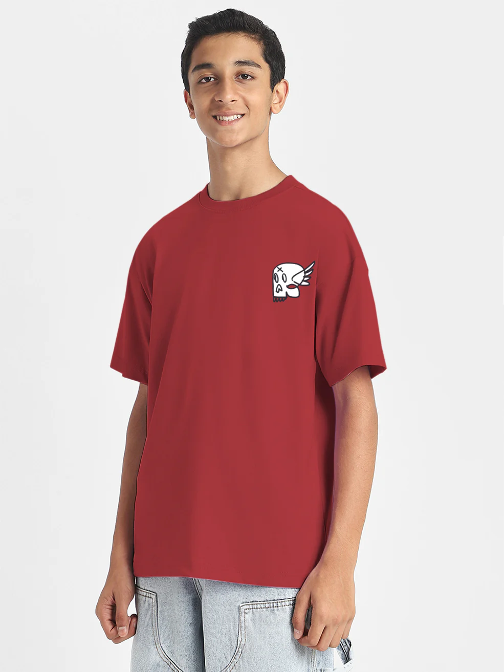 Urban King Red Oversized Graphic Printed Boys T-shirt - Image 6