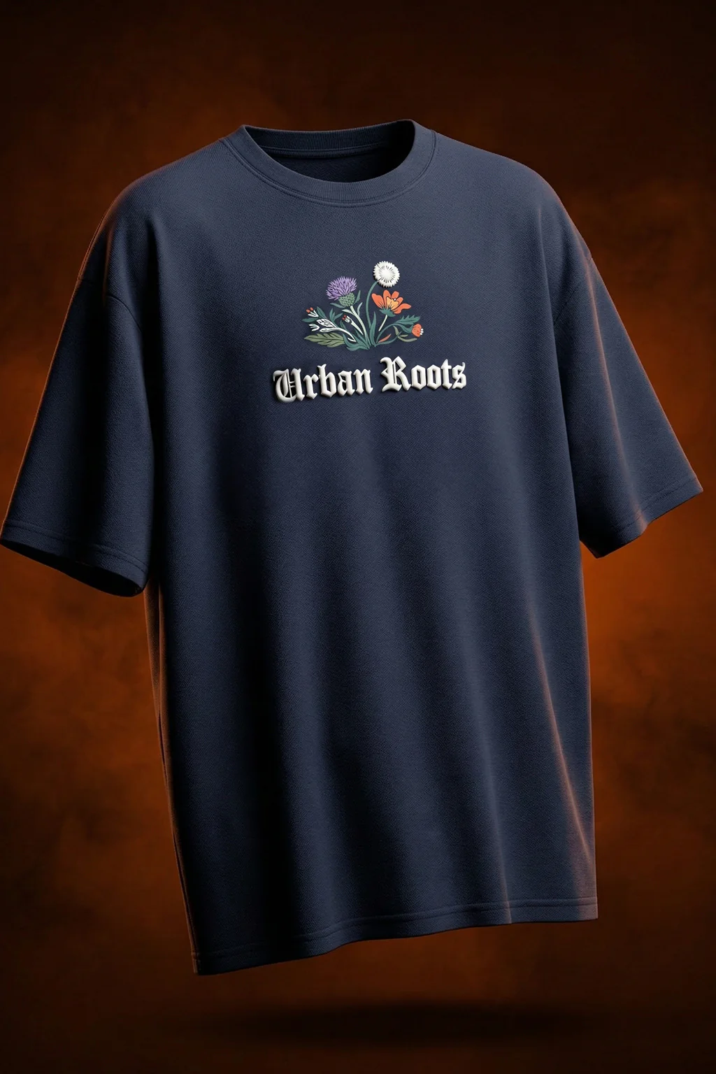 Urban Roots Navy 3D Puff Print Exclusive T-shirt Supreme Edition - Image 4