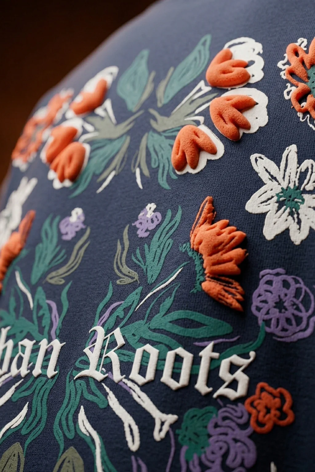 Urban Roots Navy 3D Puff Print Exclusive T-shirt Supreme Edition - Image 5