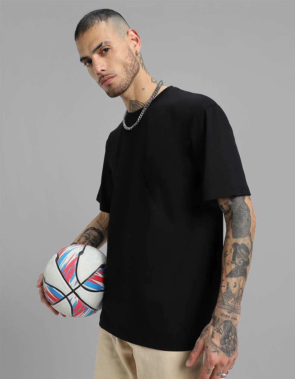 URBANSTART Black Oversized Back Graphic Printed T-shirt - Image 5