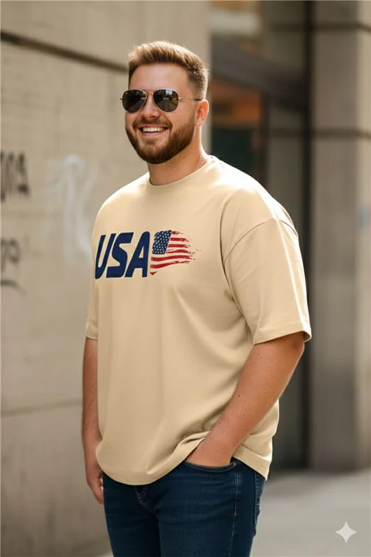 USA Swanwhite Graphic Printed Plus Size T-shirt - Image 2