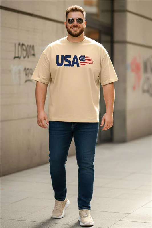 USA Swanwhite Graphic Printed Plus Size T-shirt - Image 4