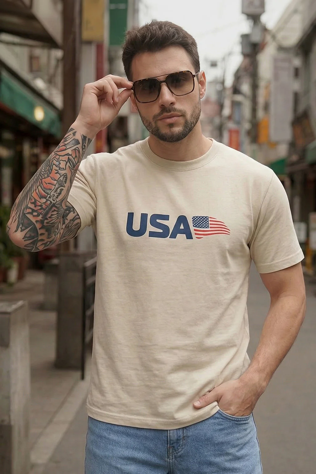 USA Swanwhite Regular Fit Printed T-shirt - Image 3