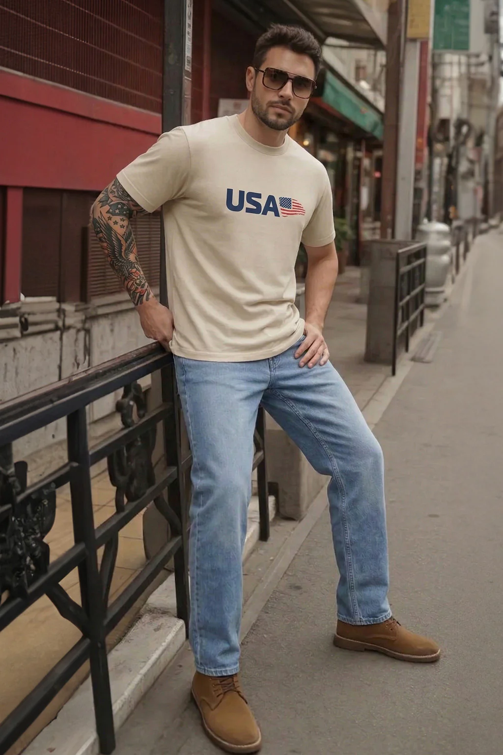 USA Swanwhite Regular Fit Printed T-shirt - Image 5