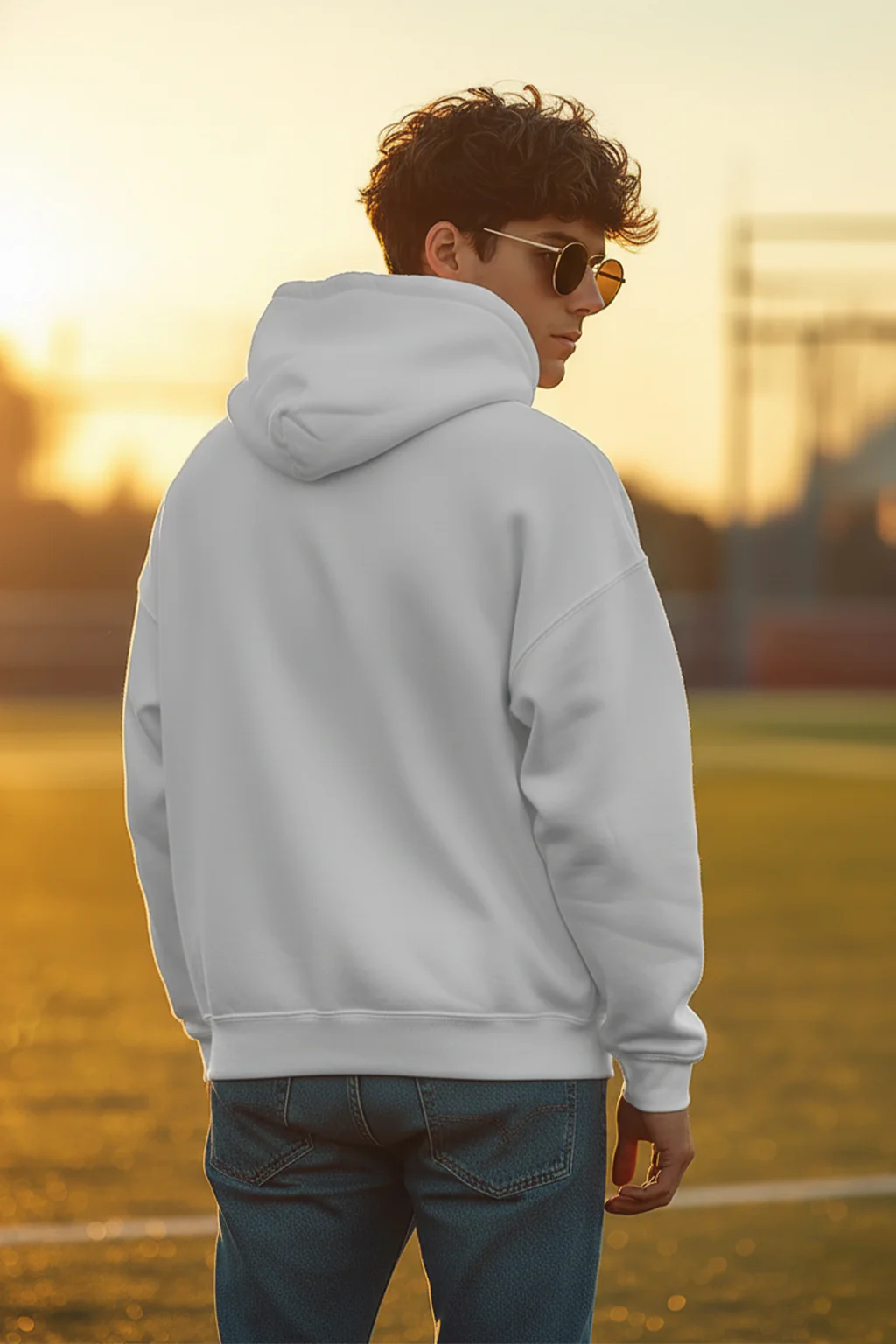 USA White Front Graphic Printed Oversized Hoodie - Image 3