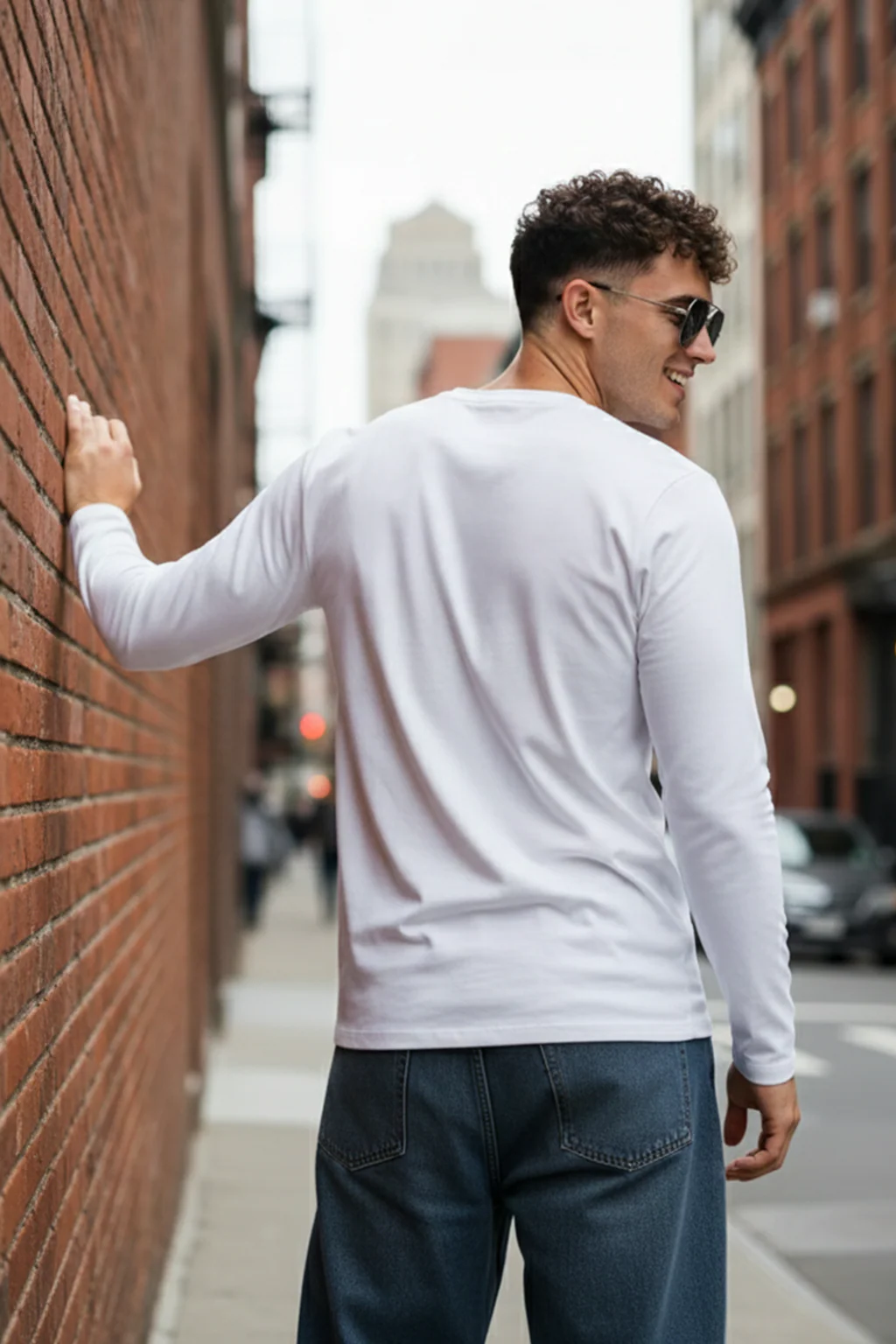 USA White Full Sleeves Regular Fit Printed T-shirt - Image 3