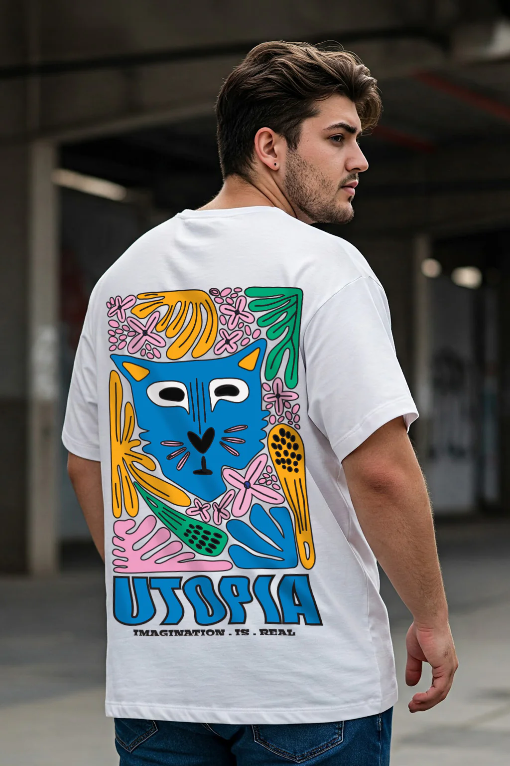 Utopia White Graphic Printed Plus Size T-shirt