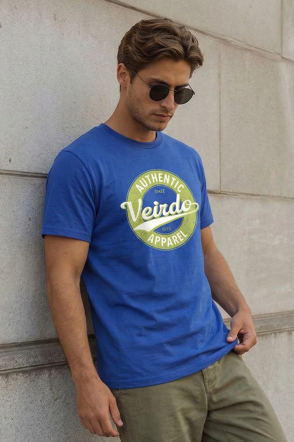 Veirdo Authentic Royal Blue Regular Fit Printed T-shirt - Image 4