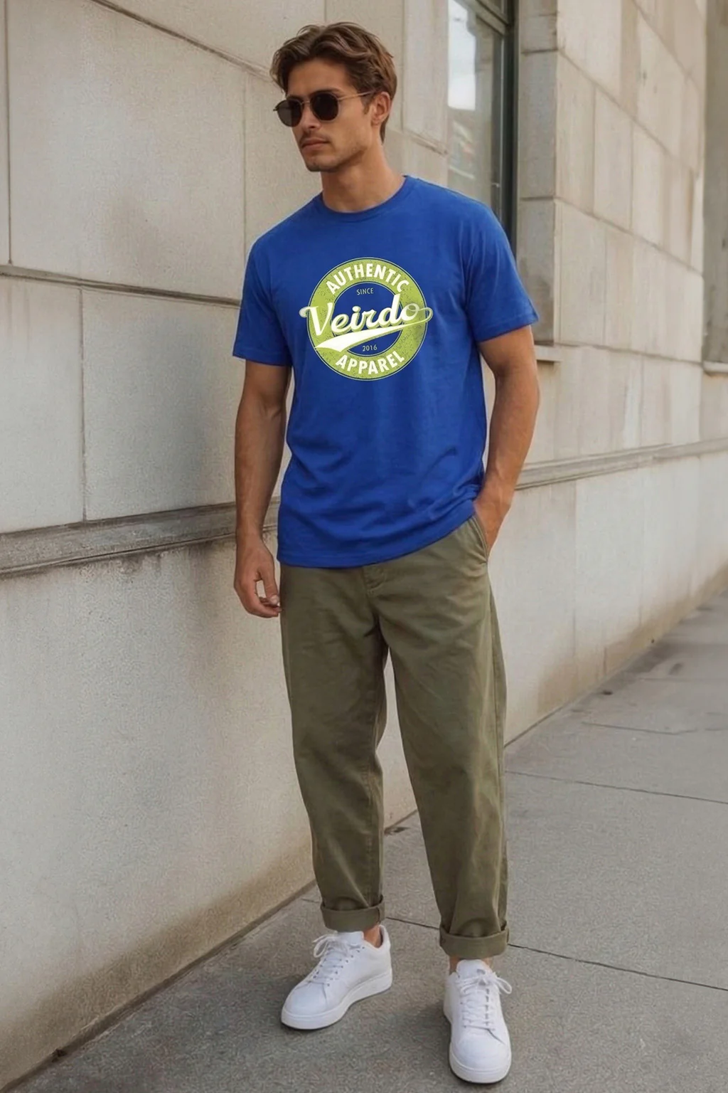 Veirdo Authentic Royal Blue Regular Fit Printed T-shirt - Image 5