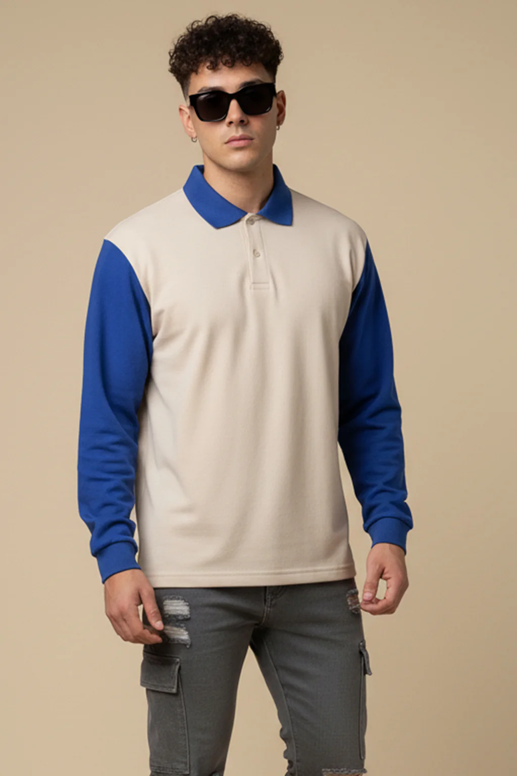 Veirdo Back Printed Oversized Polo T-shirt - Image 3