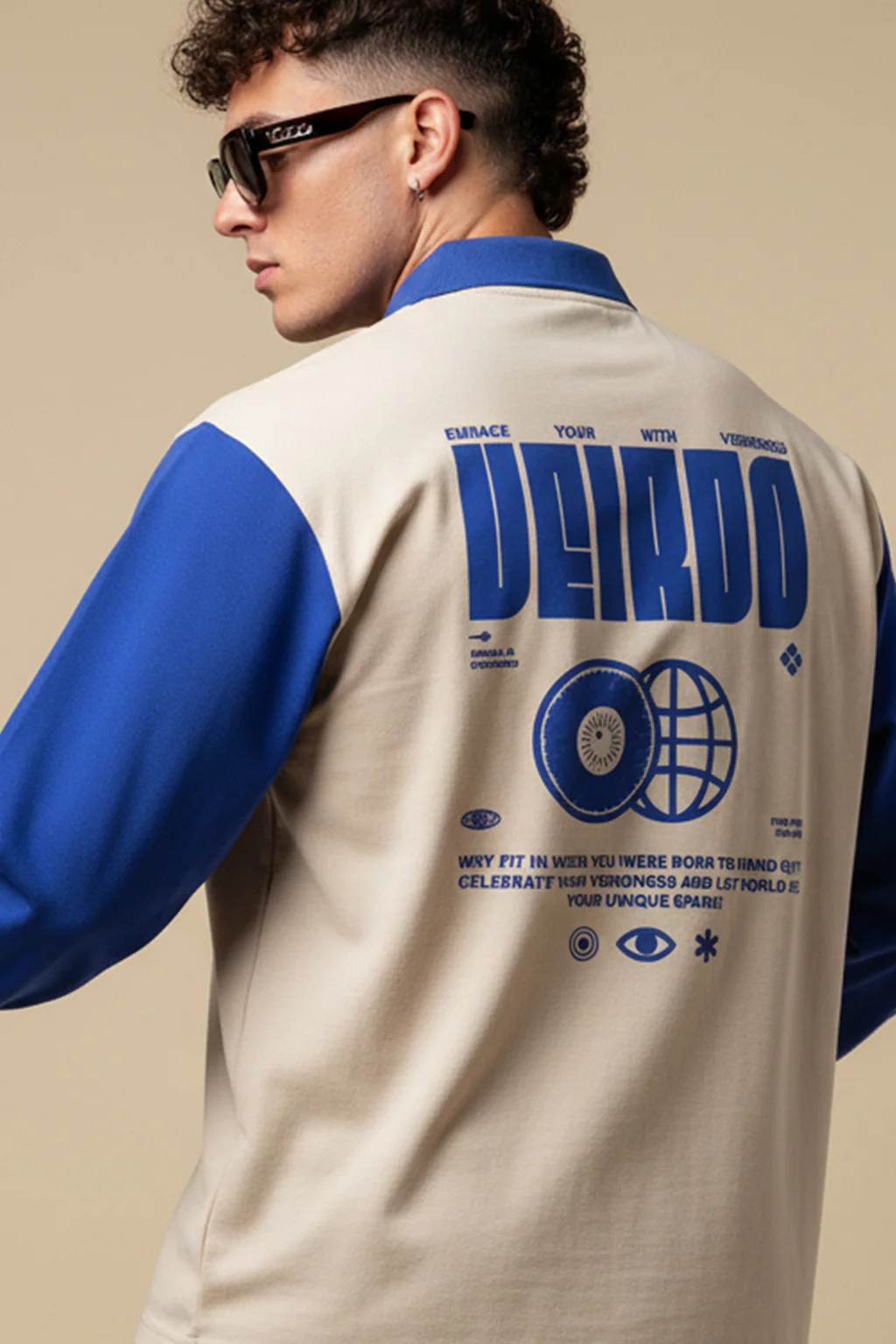 Veirdo Back Printed Oversized Polo T-shirt - Image 4