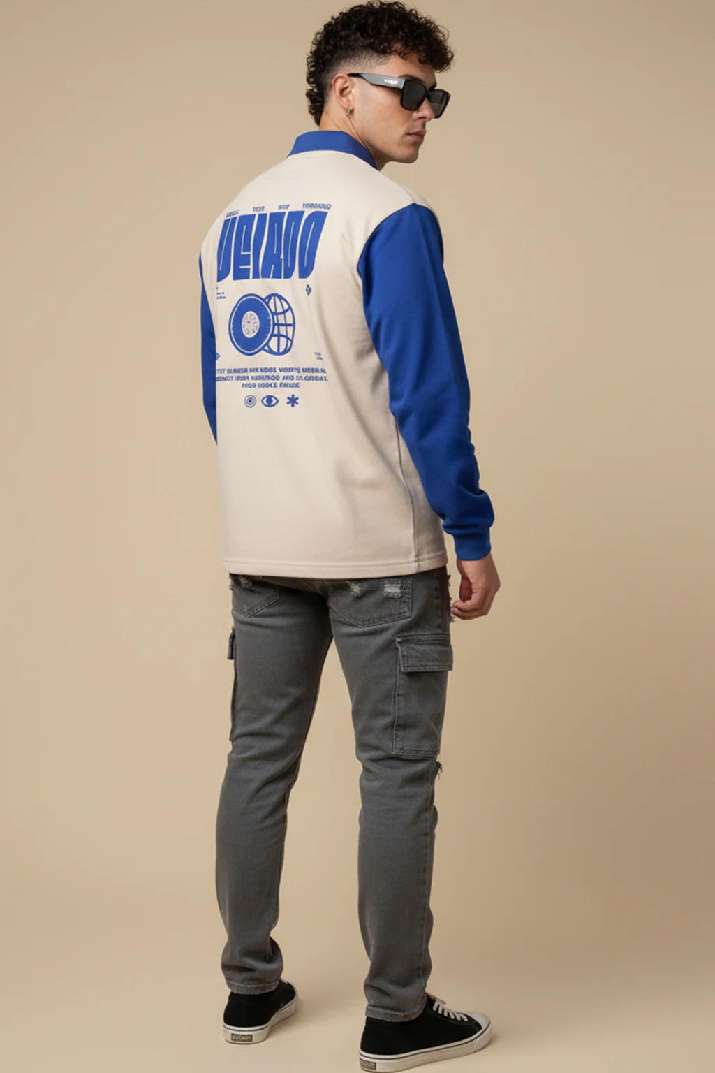 Veirdo Back Printed Oversized Polo T-shirt - Image 5