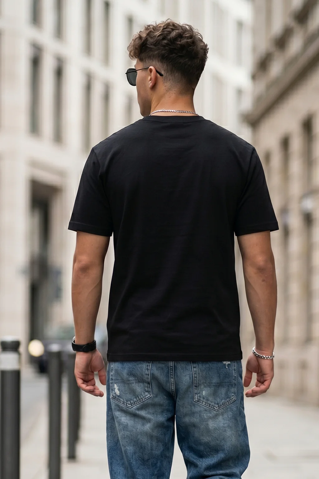 Veirdo Black Regular Fit Puff Printed T-shirt - Image 4