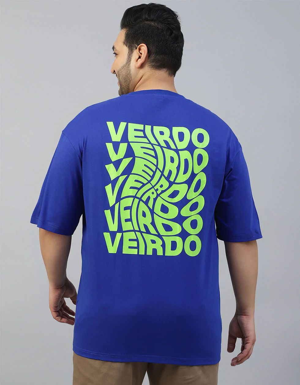 Veirdo Blue Graphic Printed Plus Size T-shirt - Image 2