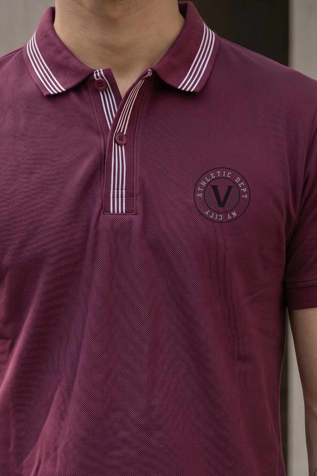 Veirdo City Maroon Regular Fit Pique Lycra Exclusive Polo T-Shirt - Image 2