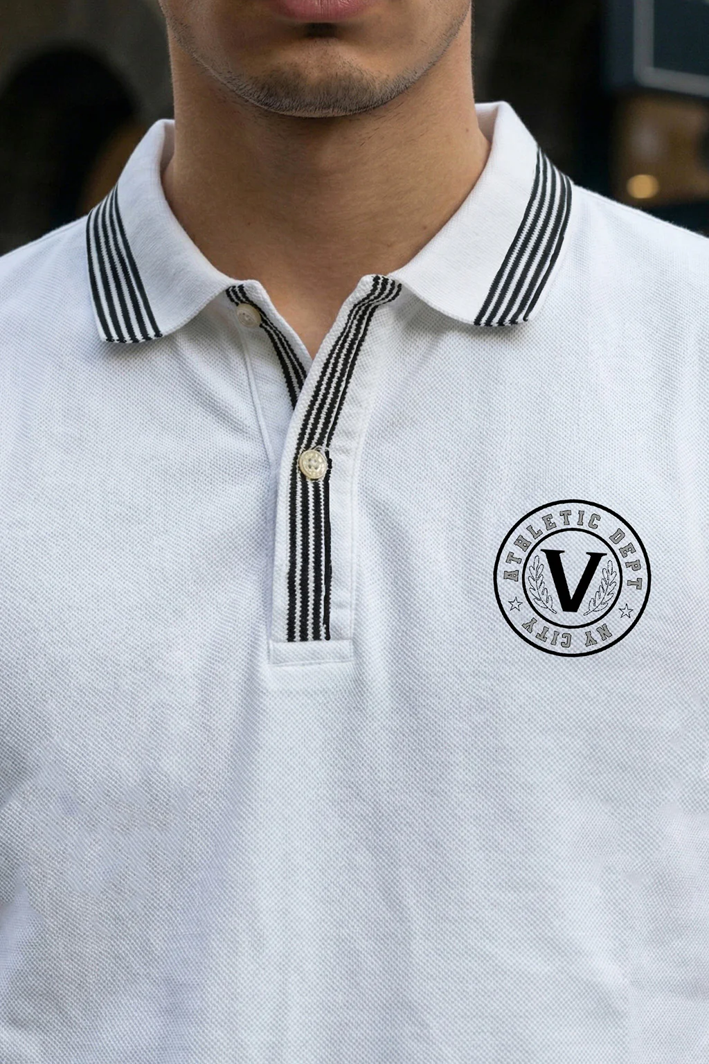 Veirdo City White Regular Fit Pique Lycra Exclusive Polo T-Shirt - Image 2