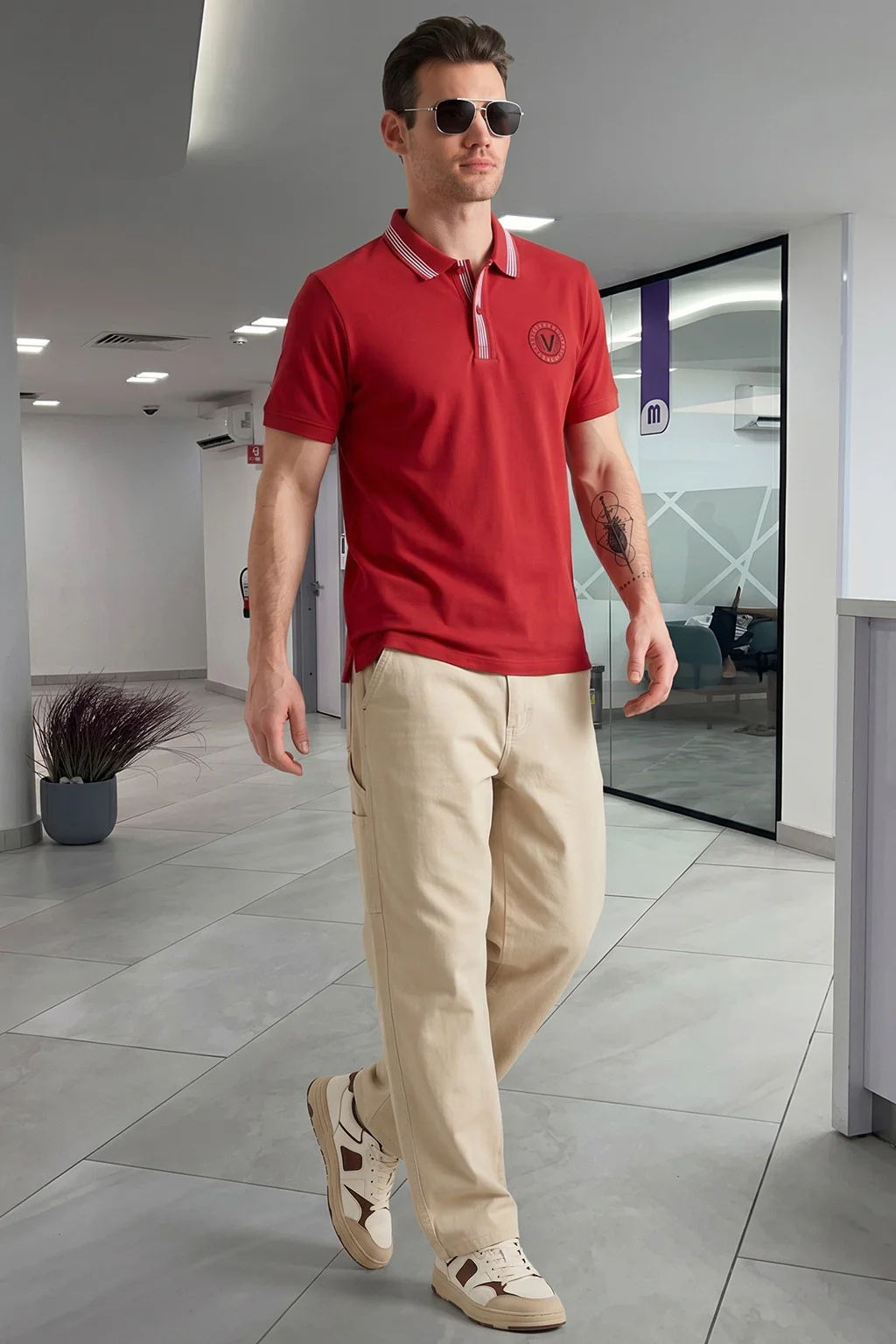 Veirdo City Salsa Regular Fit Pique Lycra Exclusive Polo T-Shirt - Image 5
