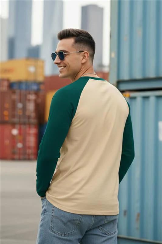 Veirdo Green & Swanwhite Raglan Full Sleeve Printed T-shirt - Image 3