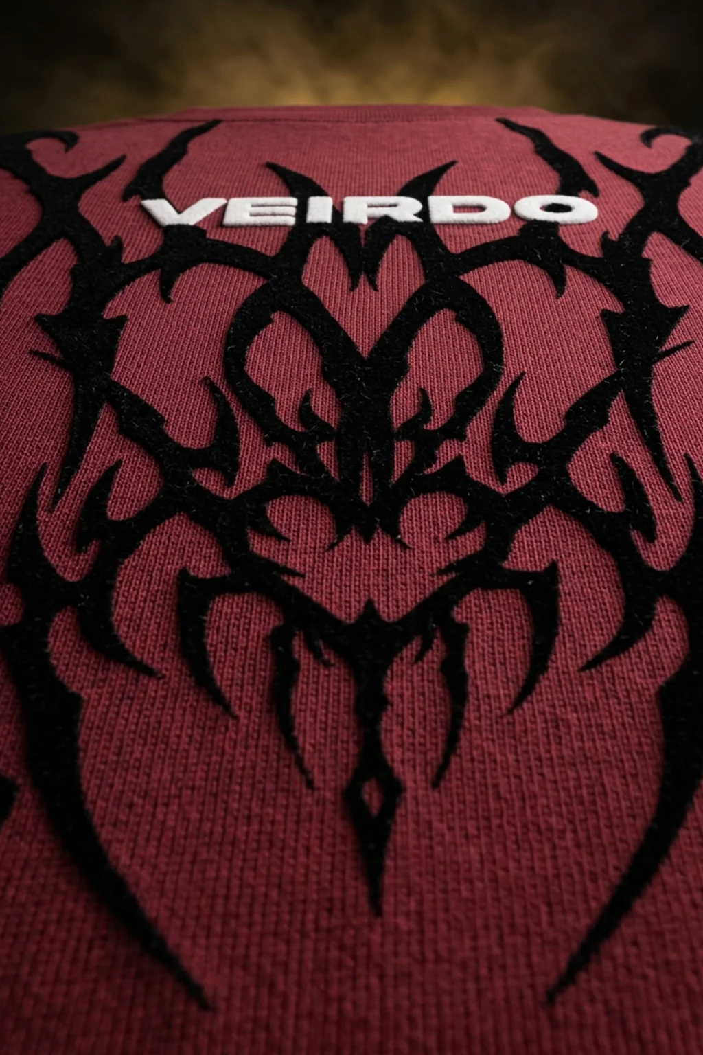 Veirdo Maroon Flock Printed Exclusive T-shirt Supreme Edition - Image 3