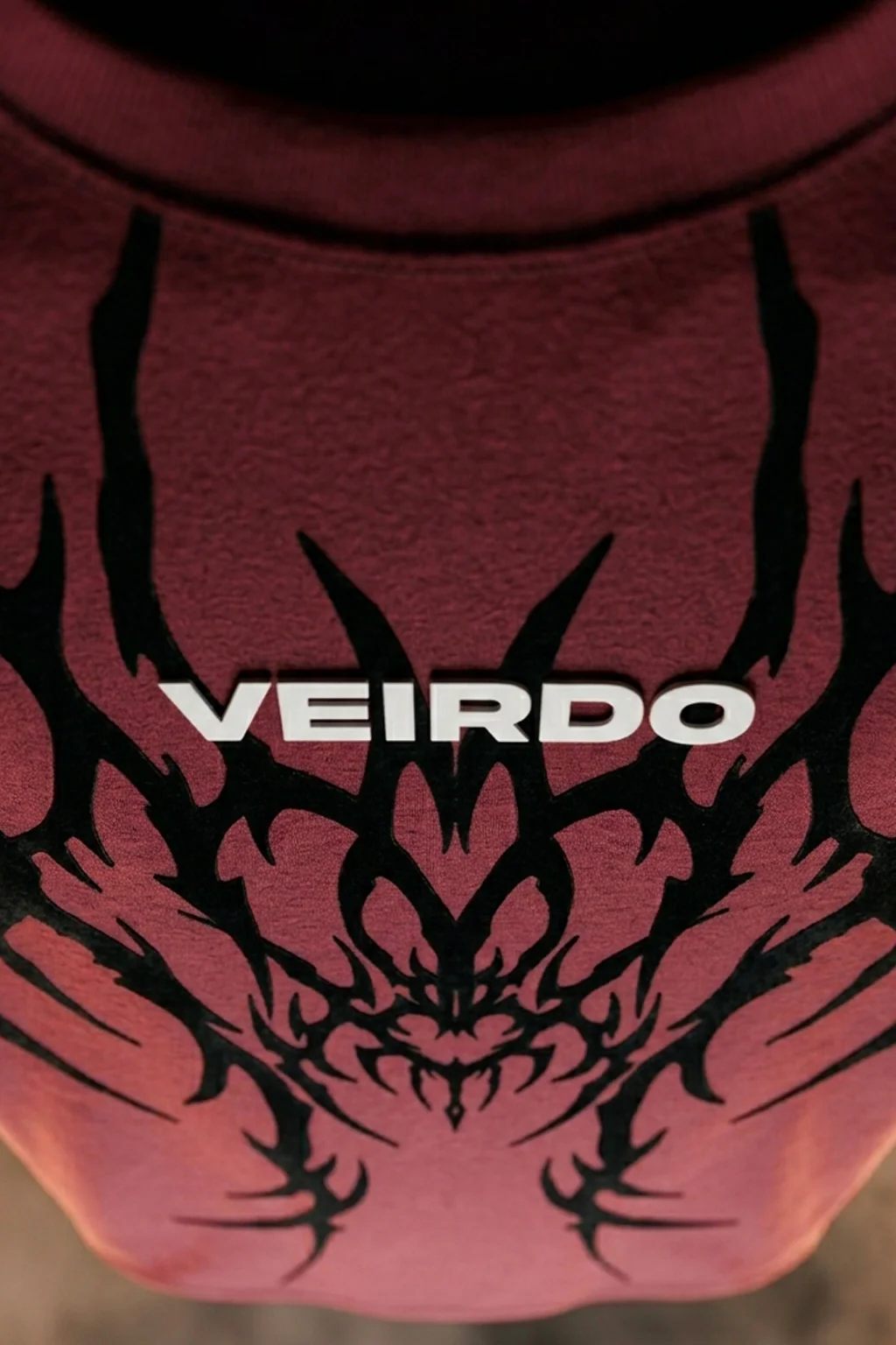 Veirdo Maroon Flock Printed Exclusive T-shirt Supreme Edition - Image 4
