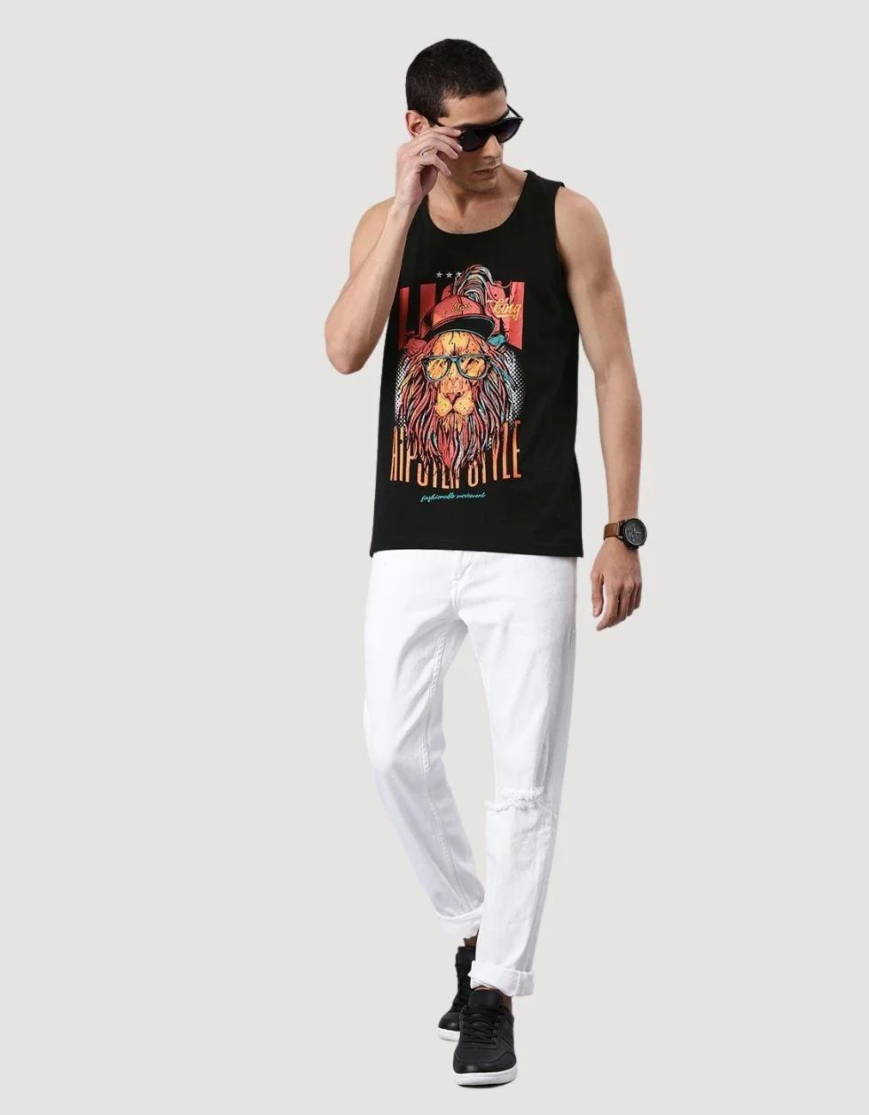 Black Lion King Gym Vest - Image 4