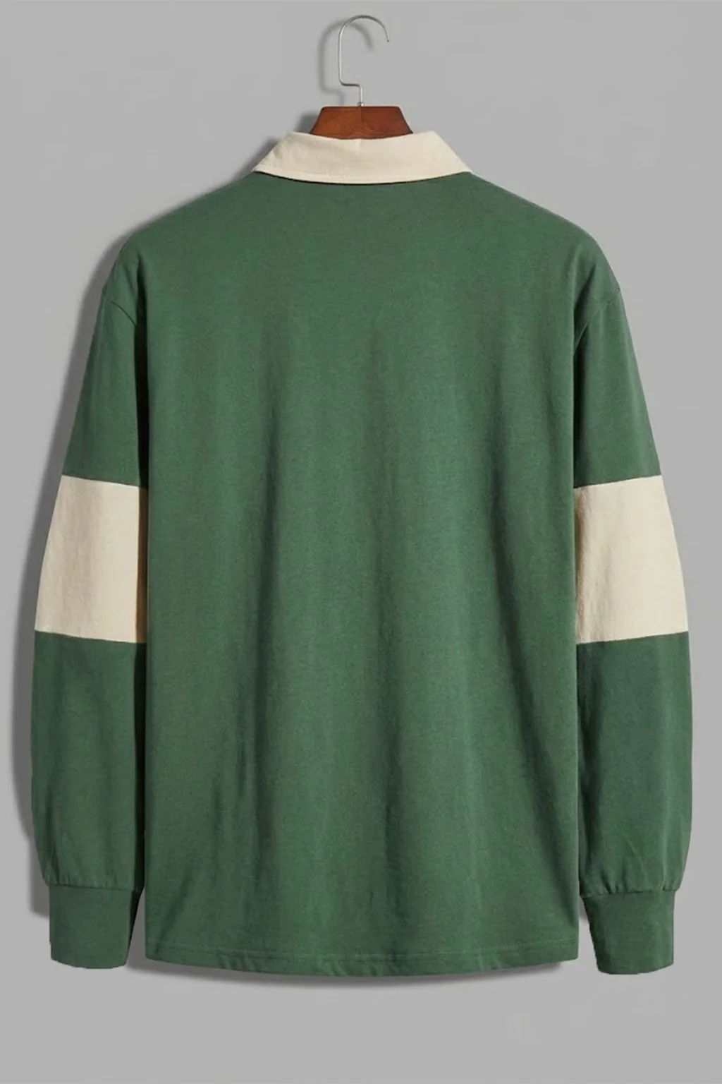 Veirdo Olive & Beige Oversized Full Sleeve Exclusive Polo T-shirt - Image 4