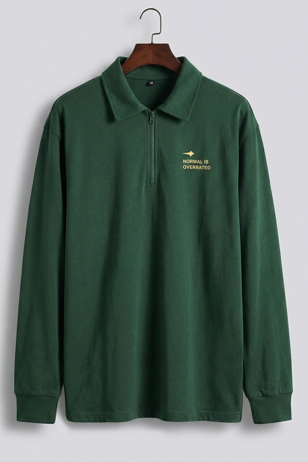 Veirdo Olive Oversized Full Sleeve Exclusive Polo T-shirt - Image 4