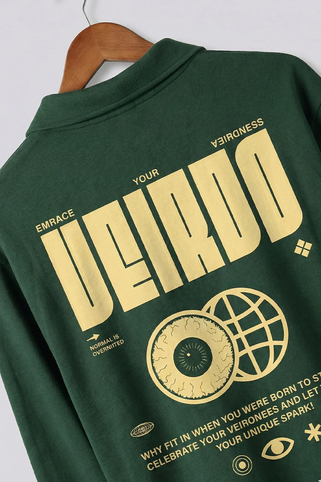 Veirdo Olive Oversized Full Sleeve Exclusive Polo T-shirt - Image 5