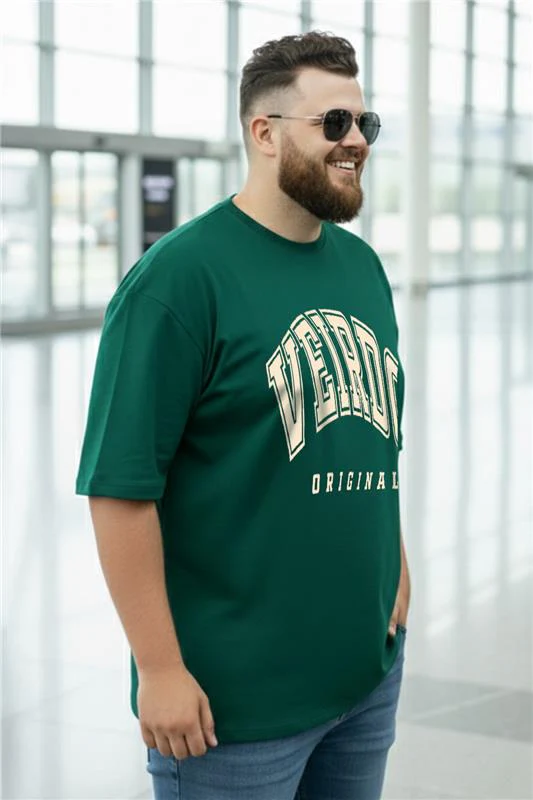 Veirdo Original Green Graphic Printed Plus Size T-shirt - Image 2