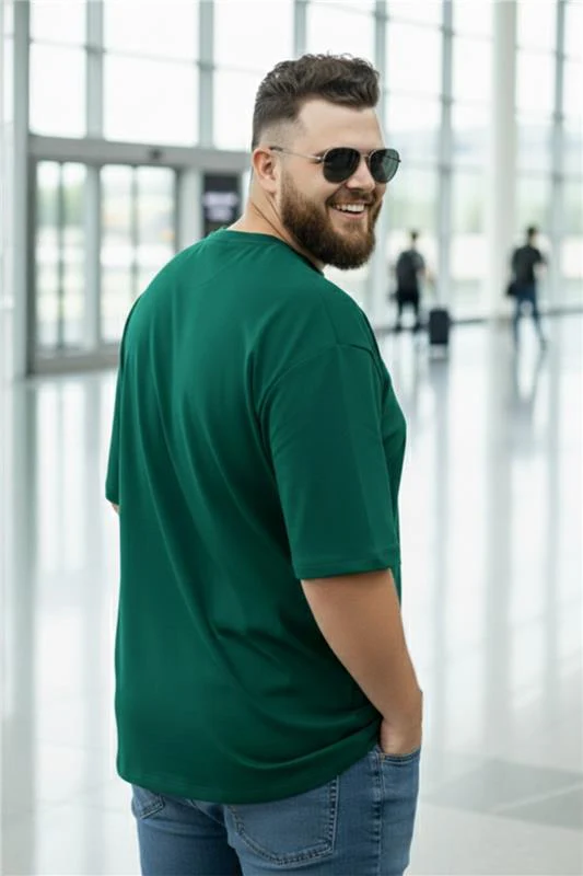 Veirdo Original Green Graphic Printed Plus Size T-shirt - Image 3