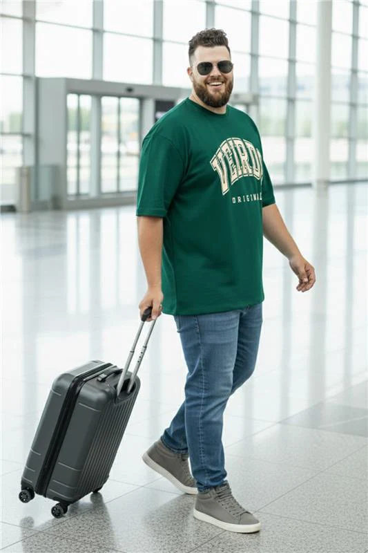 Veirdo Original Green Graphic Printed Plus Size T-shirt - Image 4