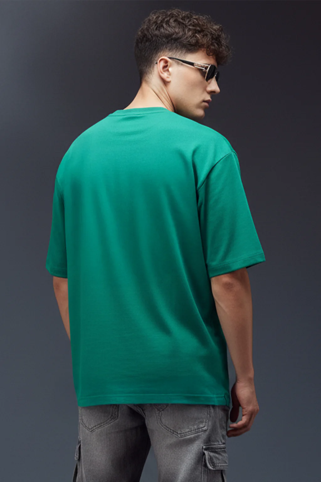 Veirdo Original Green Oversized Typography Brand Printed  T-shirt - Image 3