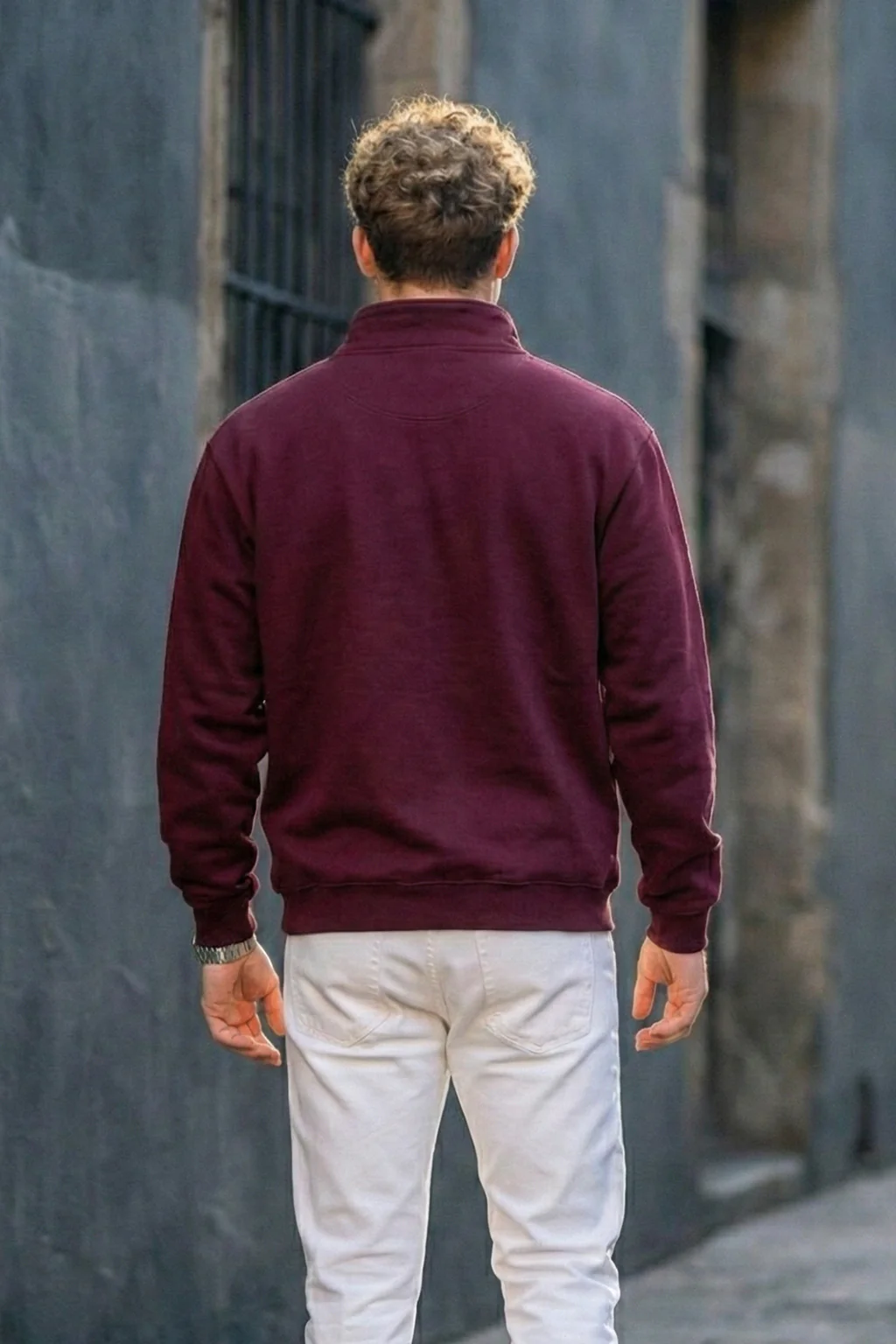 Veirdo Original Maroon Oversized Full Sleeve Printed Exclusive Polo T-shirt - Image 3