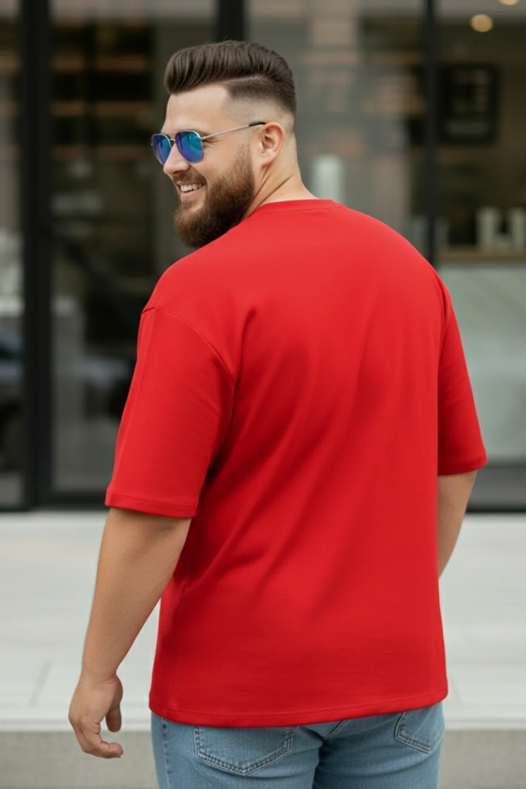 Veirdo Original Red Graphic Printed Plus Size T-shirt - Image 2