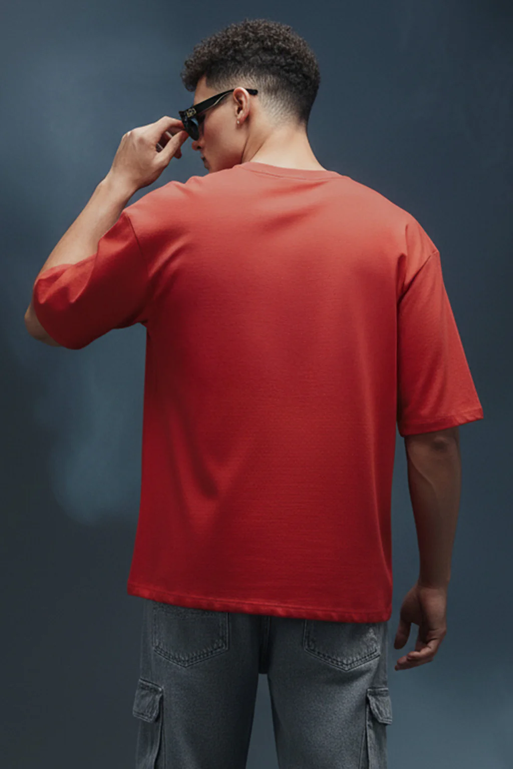Veirdo Original Red Oversized Typography Brand Printed T-shirt - Image 3