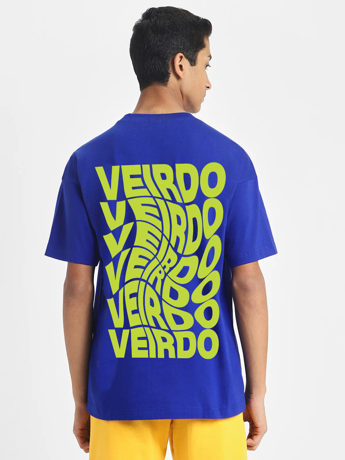 Veirdo Royal Blue Oversized Back Graphic Printed Boys T-shirt - Image 2