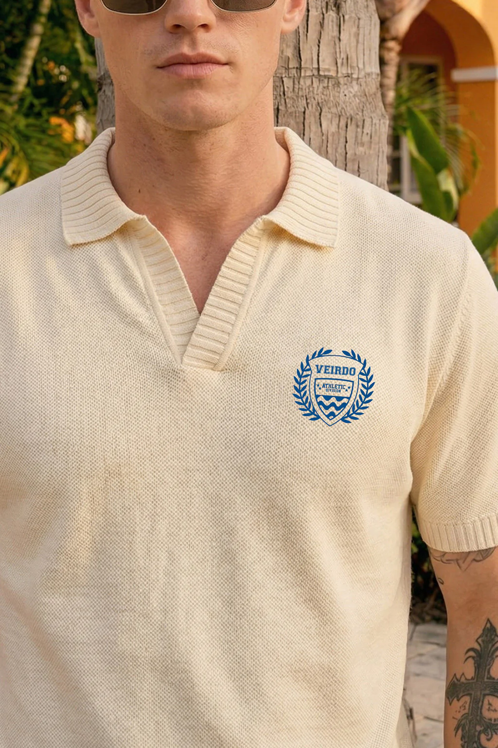 Veirdo Swanwhite Rib Collar Economic Regular Fit Pique Polo - Image 2
