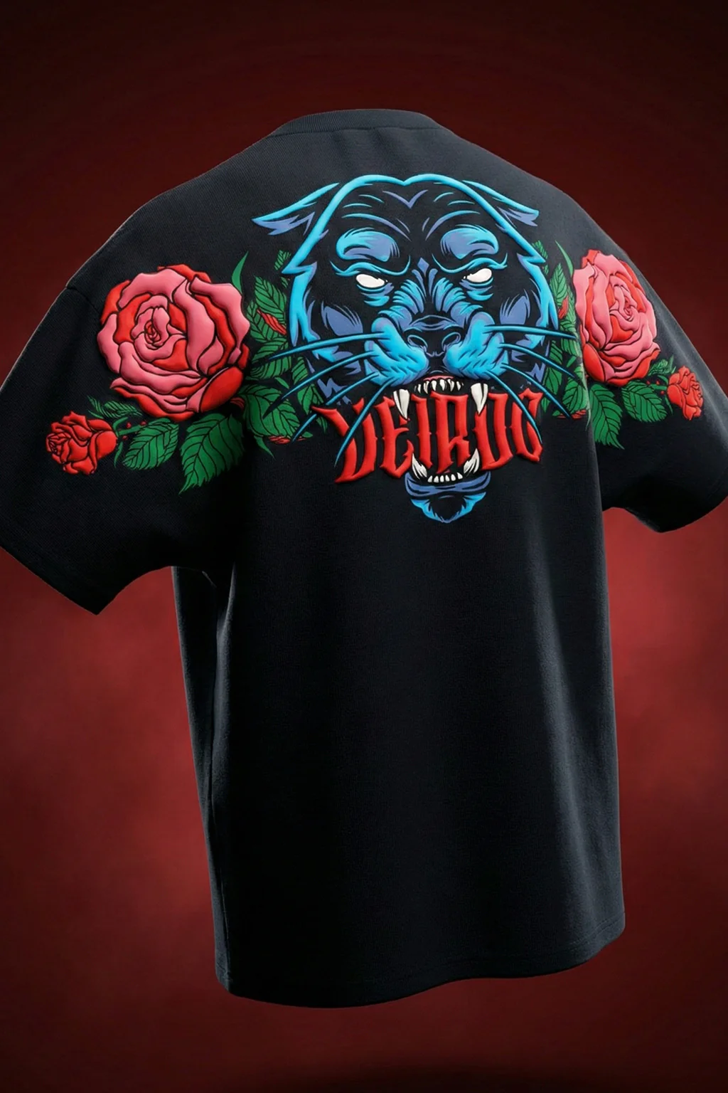 Veirdo Tiger Black 3D Puff Print Exclusive T-shirt Supreme Edition - Image 3