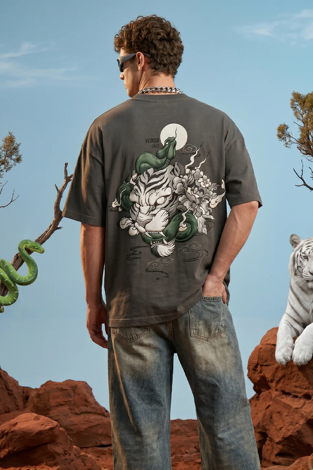 Veirdo Tiger Grey 3D Puff Print Exclusive T-shirt Supreme Edition - Image 5