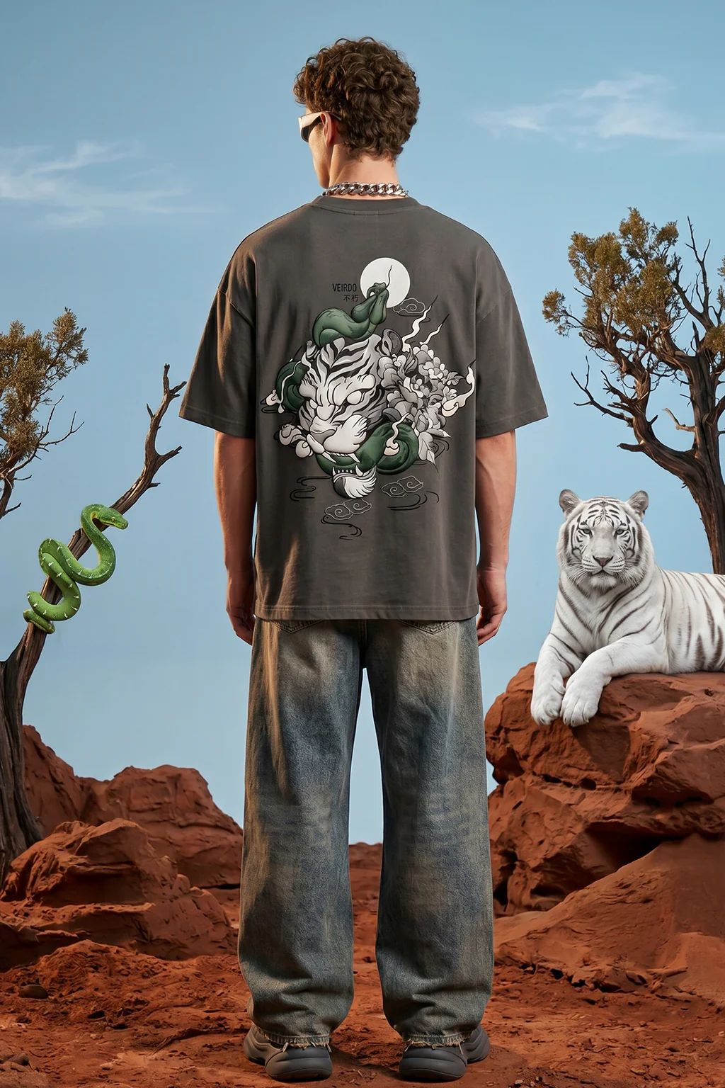 Veirdo Tiger Grey 3D Puff Print Exclusive T-shirt Supreme Edition - Image 6