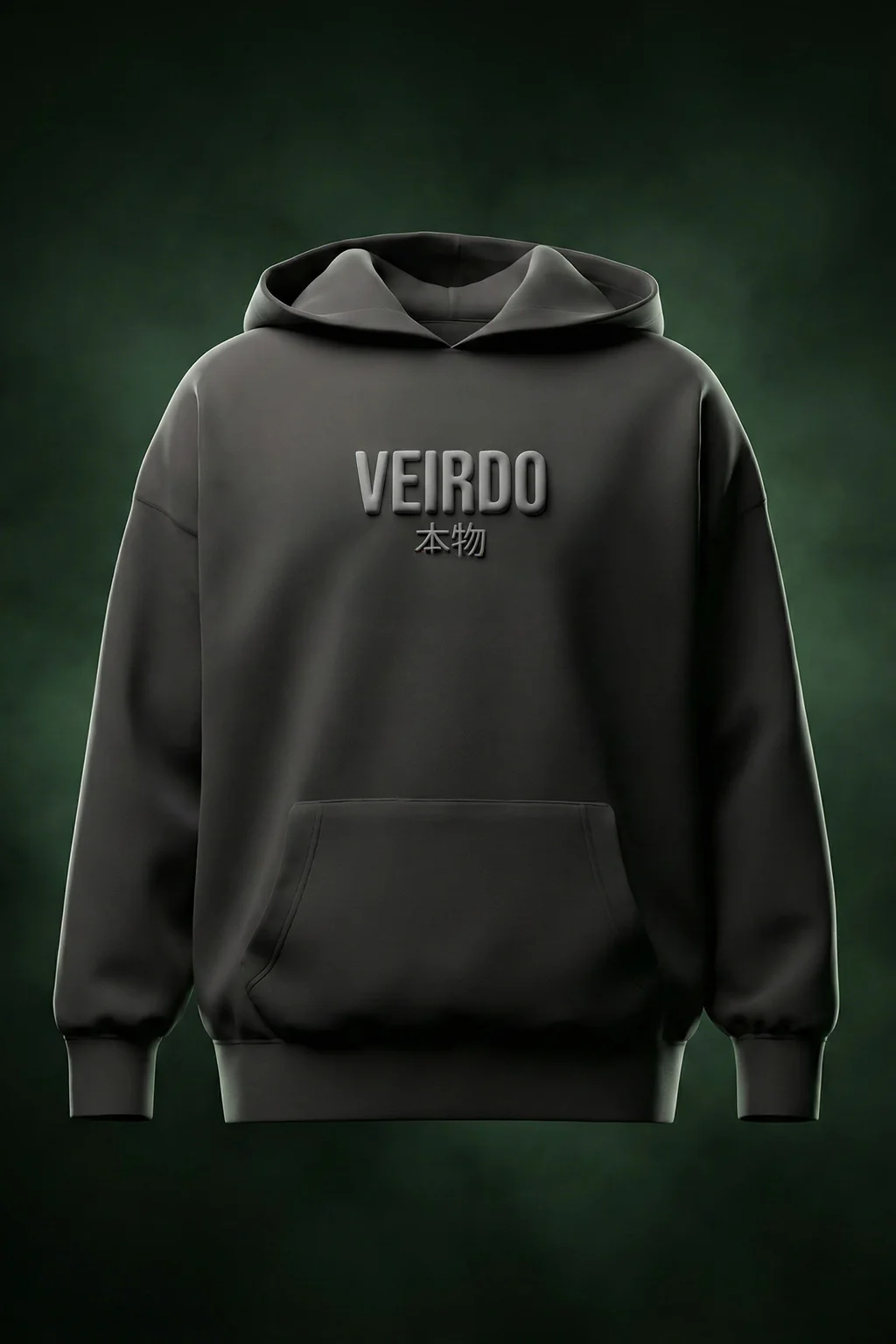 Veirdo Tiger Grey Oversized Puff Printed Exclusive Hoodie - Image 3