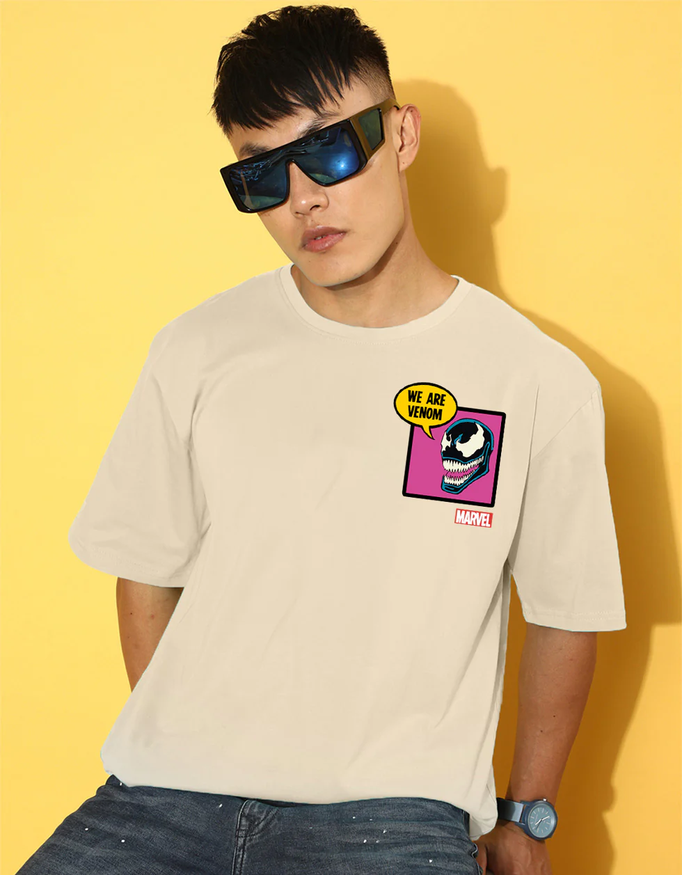 We Are Venom Marvel Swanwhite Oversized Graphic Printed T-shirt - Image 2
