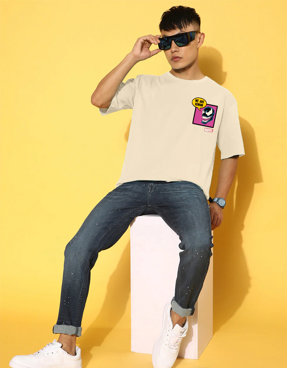 We Are Venom Marvel Swanwhite Oversized Graphic Printed T-shirt - Image 3