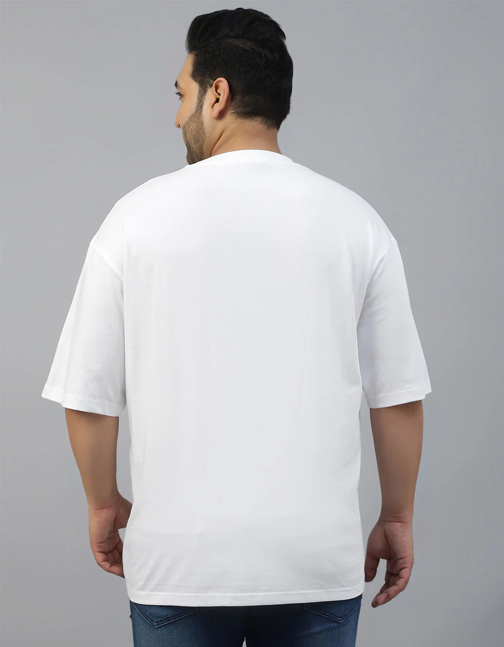 White Plain Plus Size T-shirt - Image 3