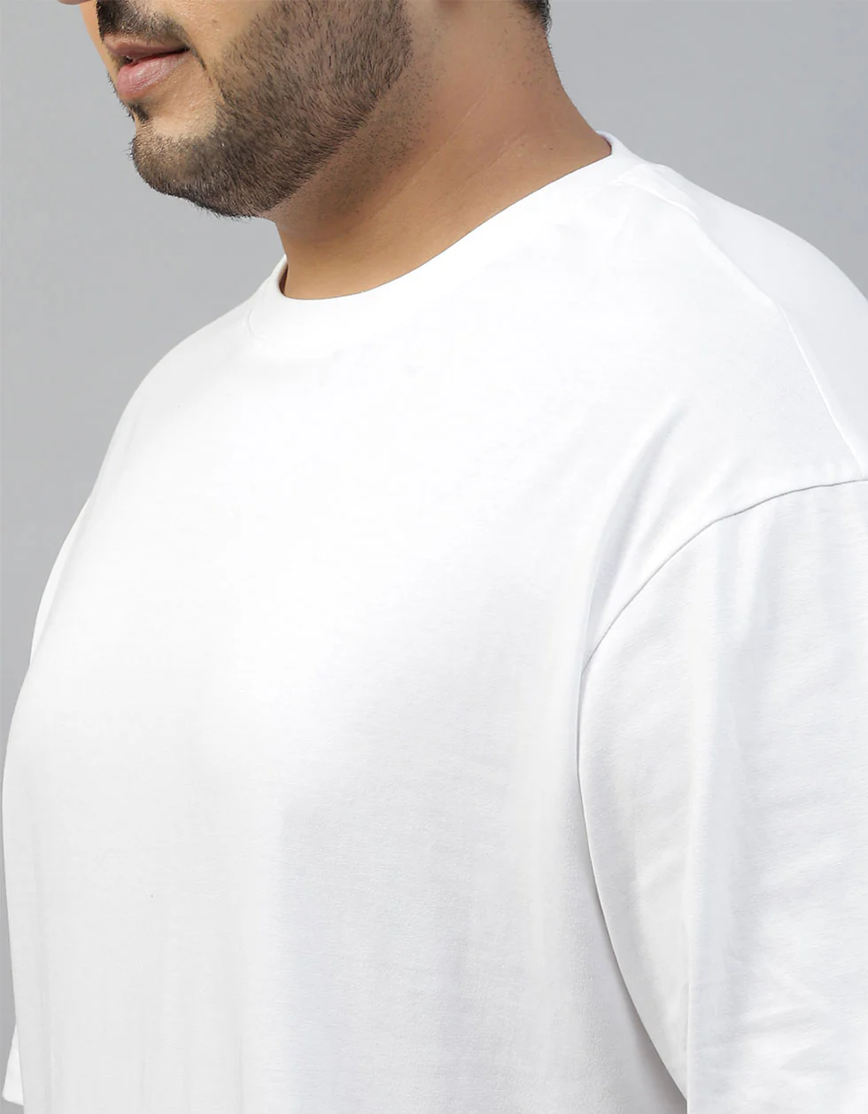White Plain Plus Size T-shirt - Image 4