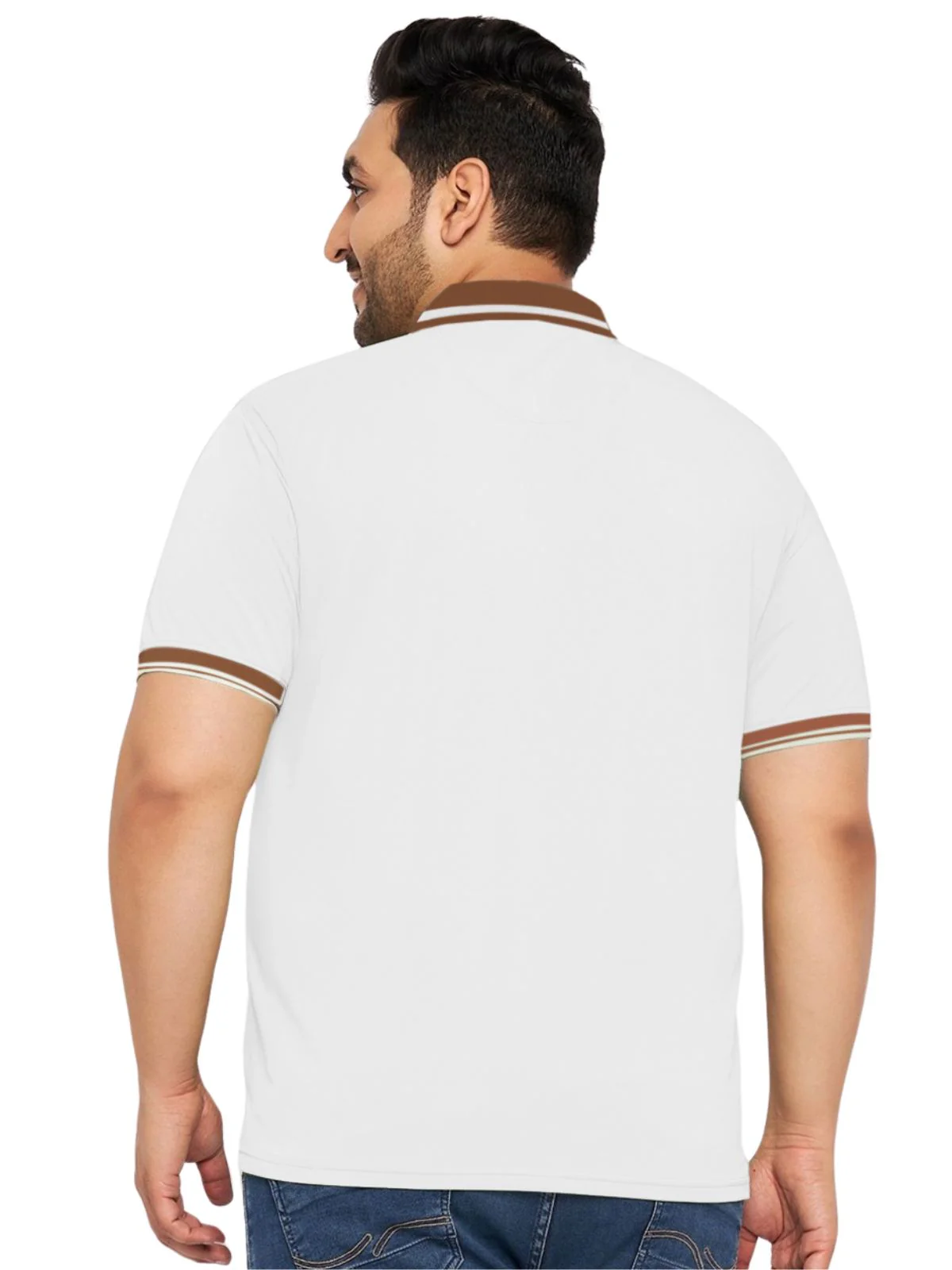 White Plus Size Polo T-shirt - Image 3