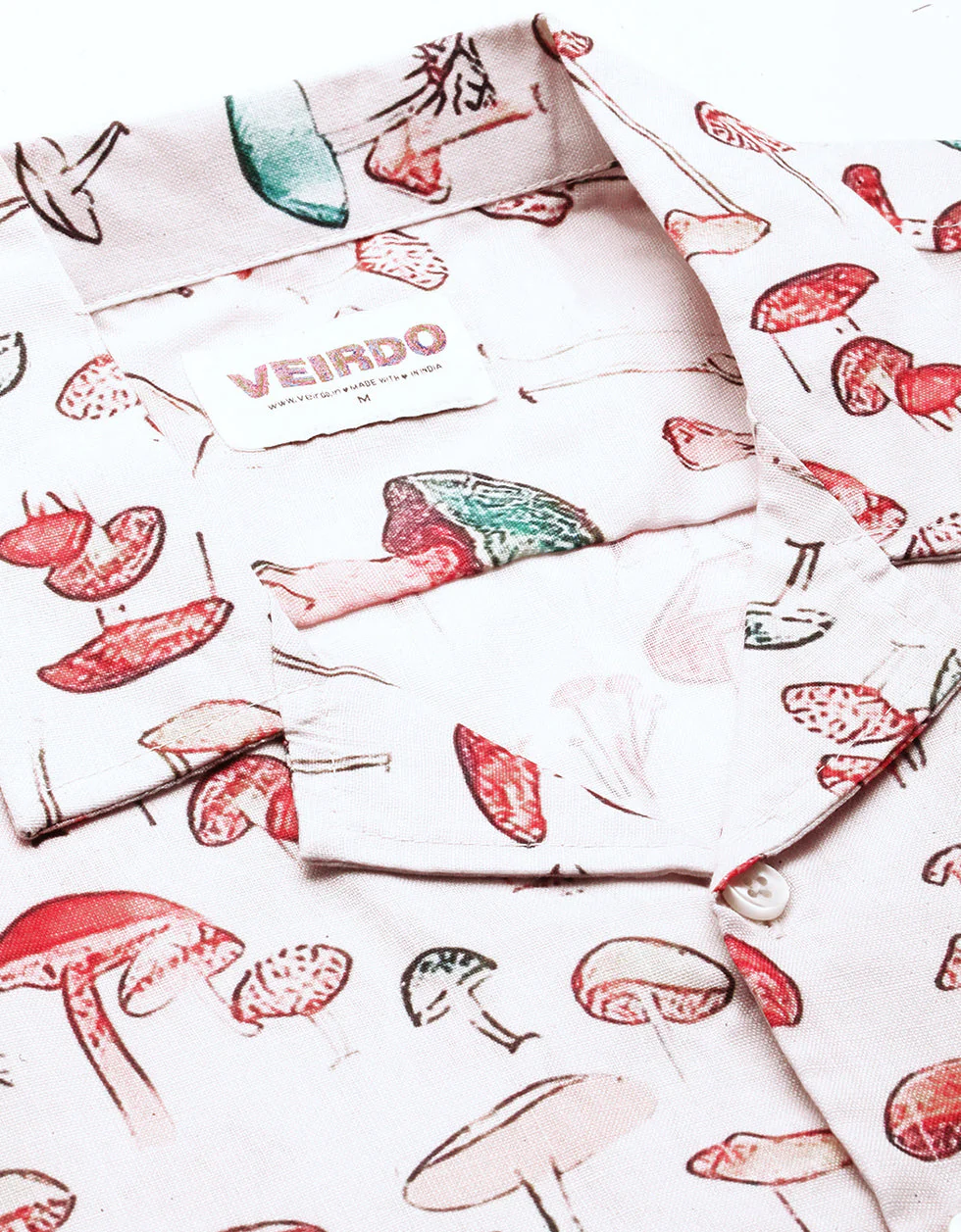 White Tropical Printed Casual Shirt - Image 6