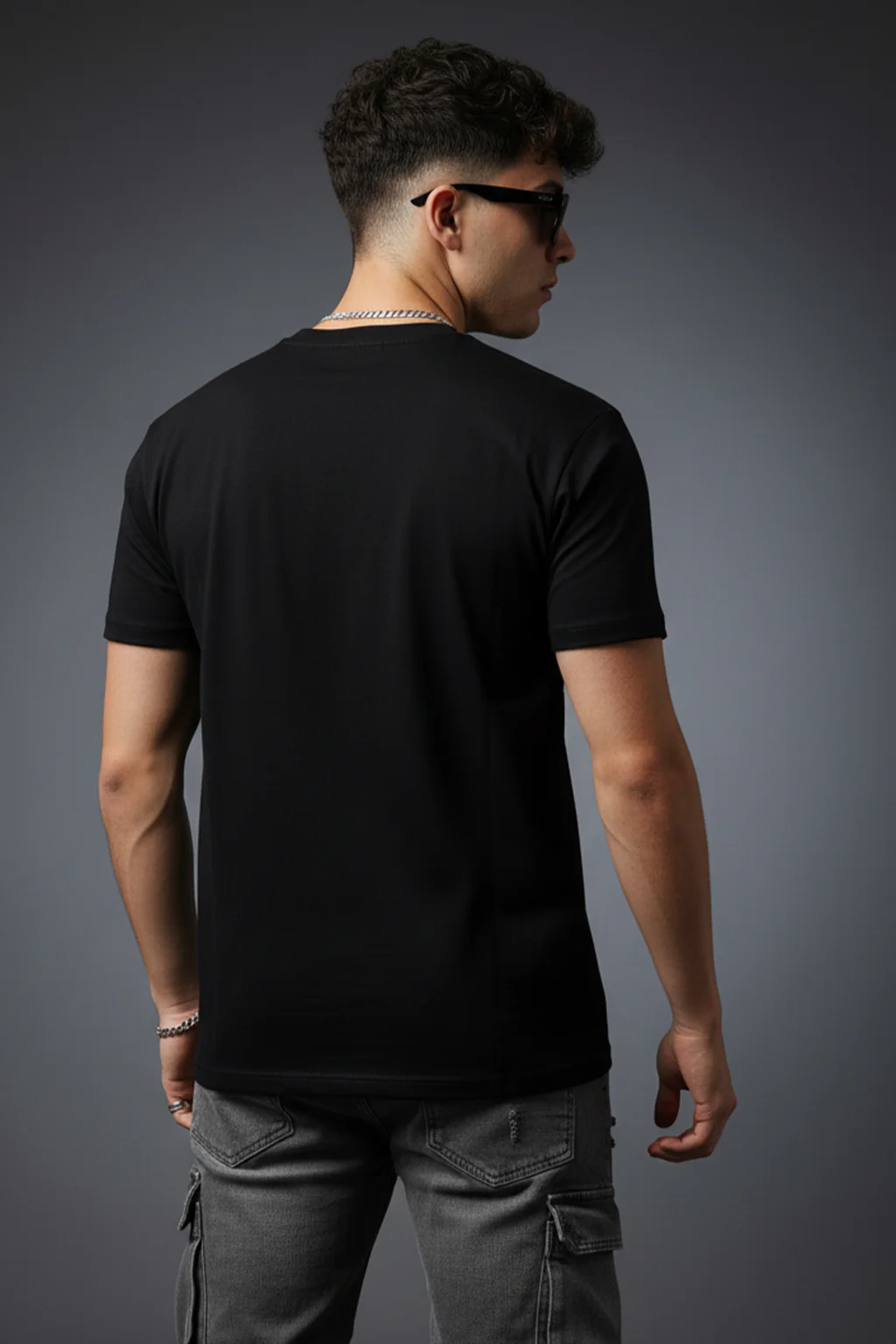 Who You Think Black Regular Fit Printed T-shirt - Image 4