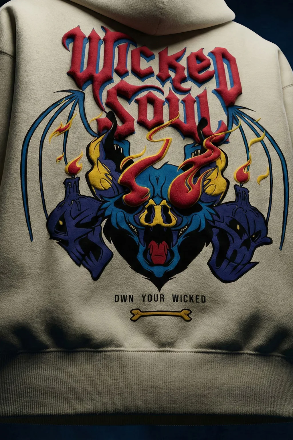 Wicked Soul Marshmallow Oversized Puff Printed Exclusive Hoodie - Image 6